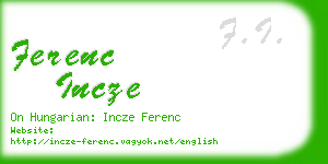 ferenc incze business card